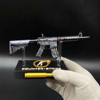 CS M4A4 Zubastick Miniature Gun Metal Replica Rifle Game Fan Collectible Gift