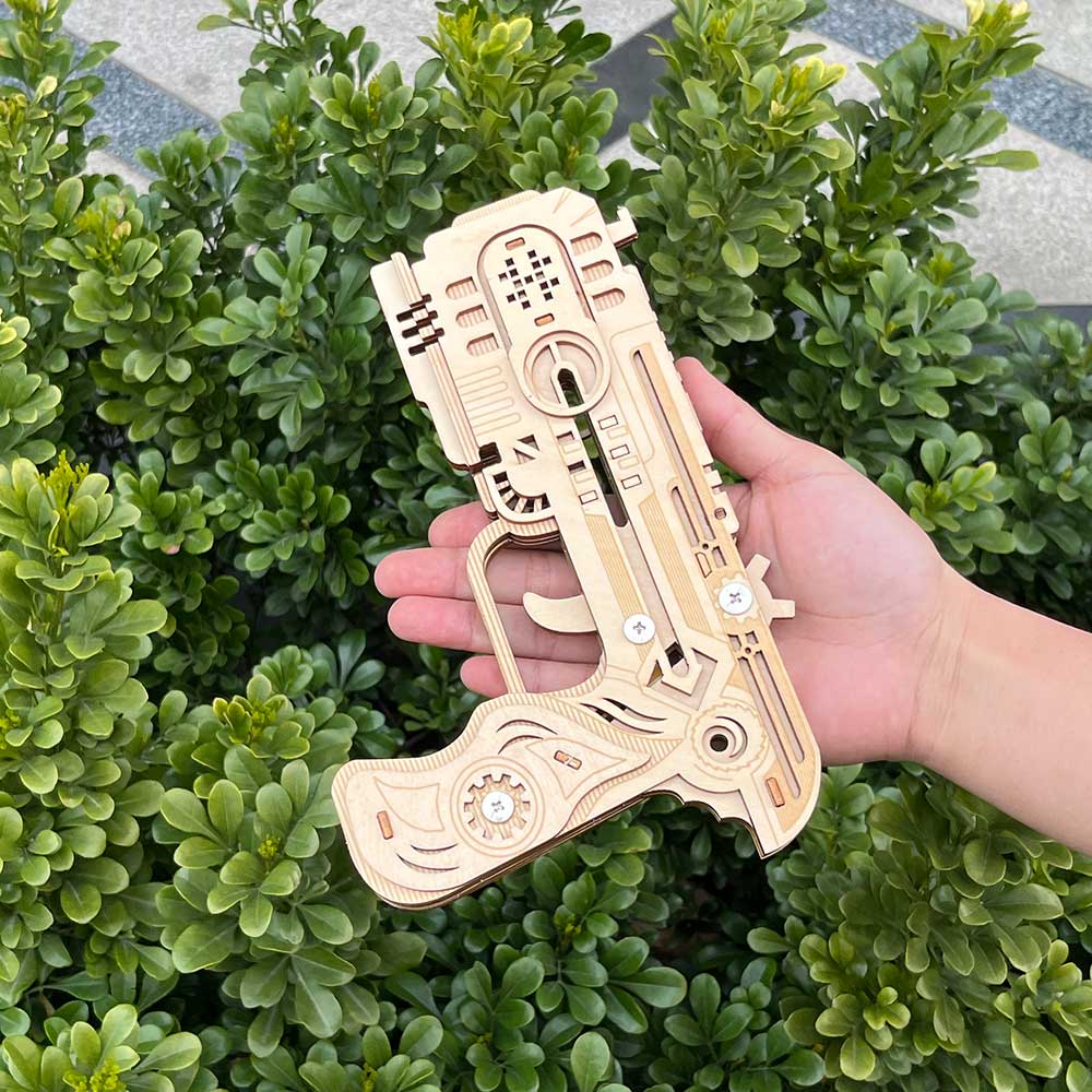 3D Wooden Kit Training Dragon Rubber Band Pistol Model Kit