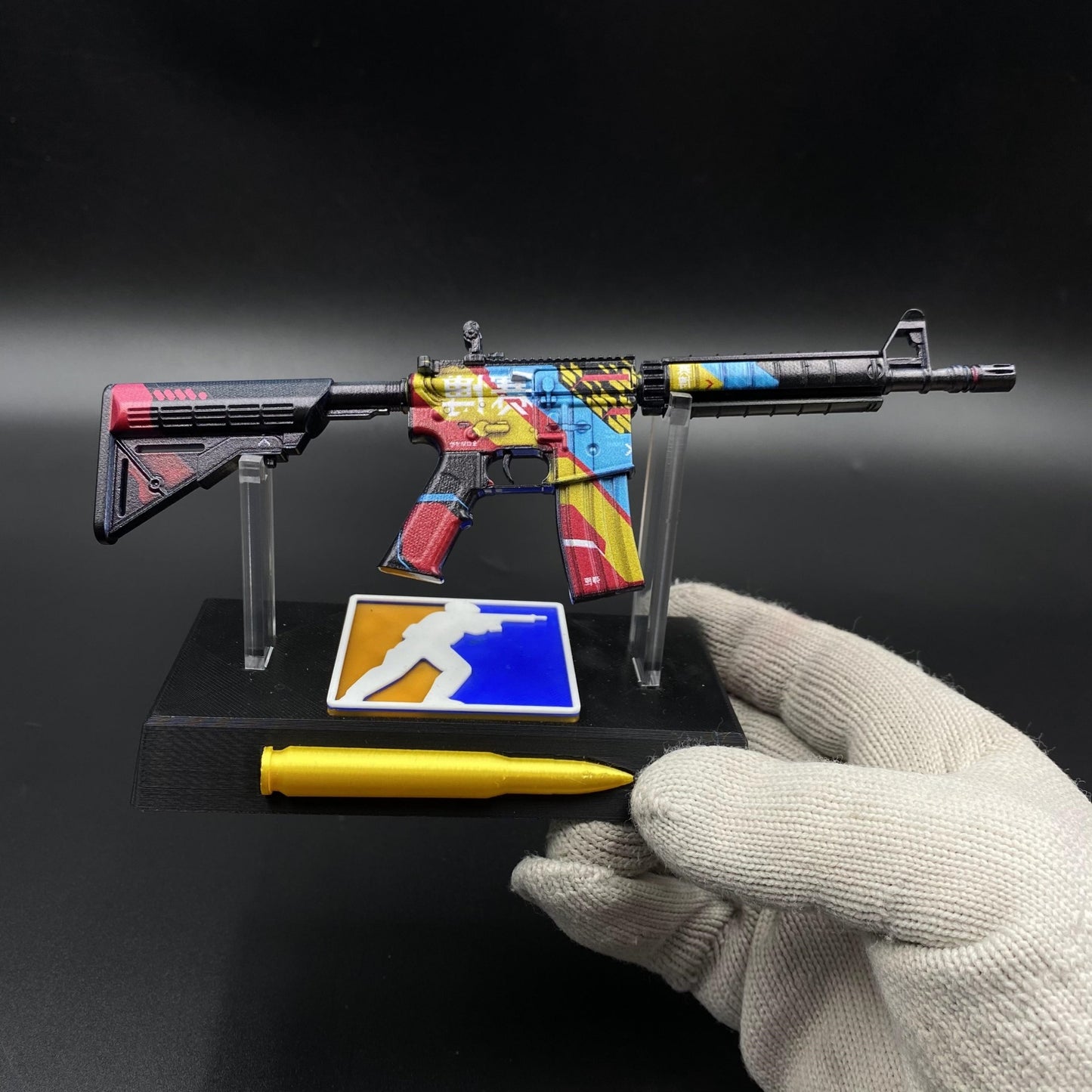 Metal Tiny CS M4A4 Cyber Security Gun Miniature For Collection