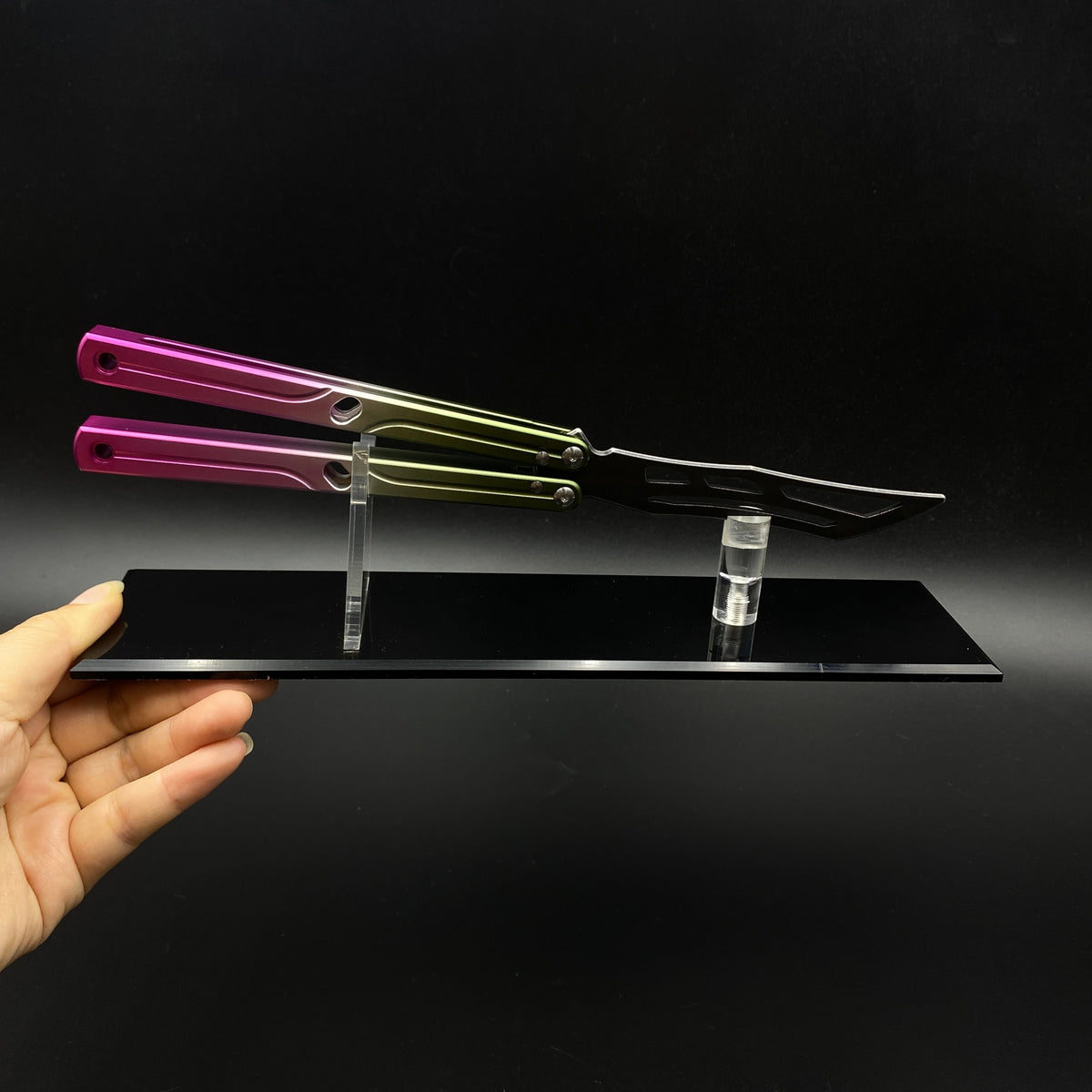 CNC Gradient Balisong Butterfly Knife Trainer Collectible Display Ornament