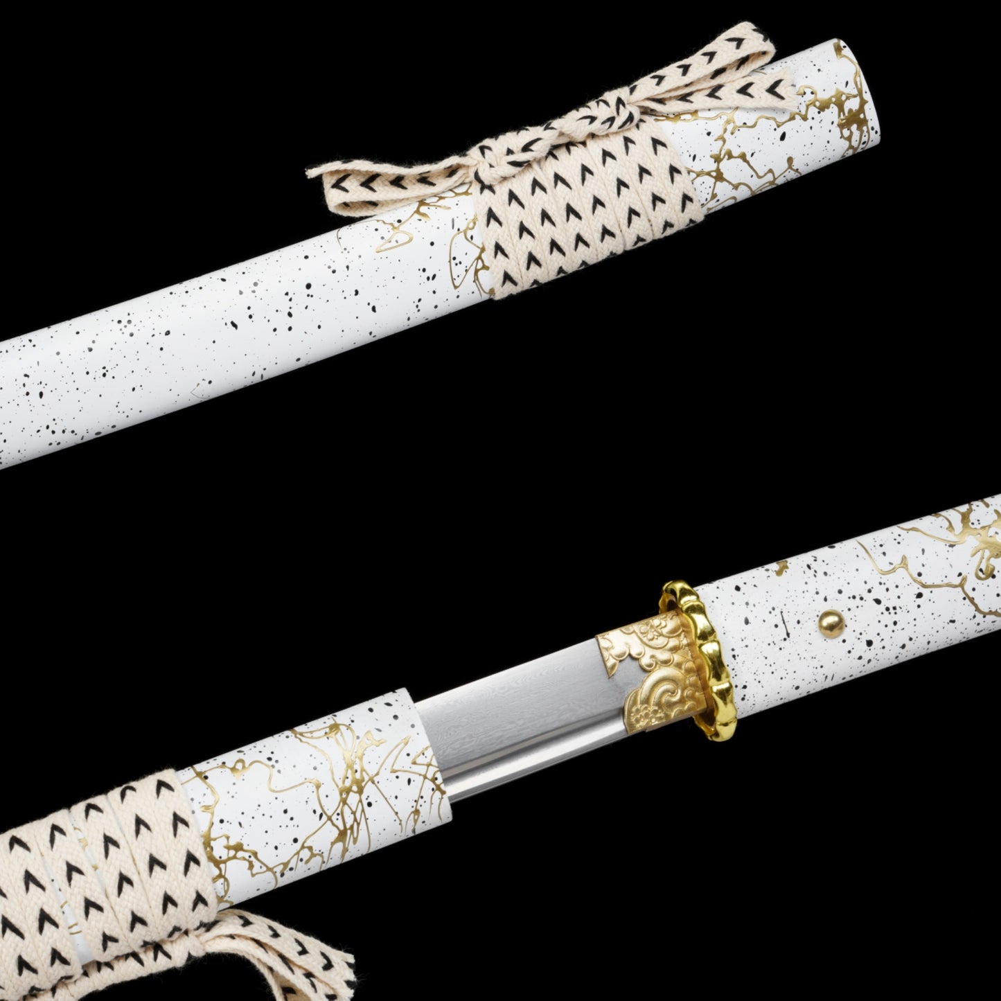GOY Atsu Katana Damascus Steel Forged Gilded Dawn Gilded Night Samurai Sword
