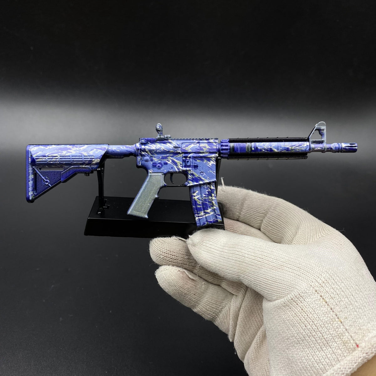 Metal Tiny CS M4A4 Naval Shred Camo Gun Miniature For Collection