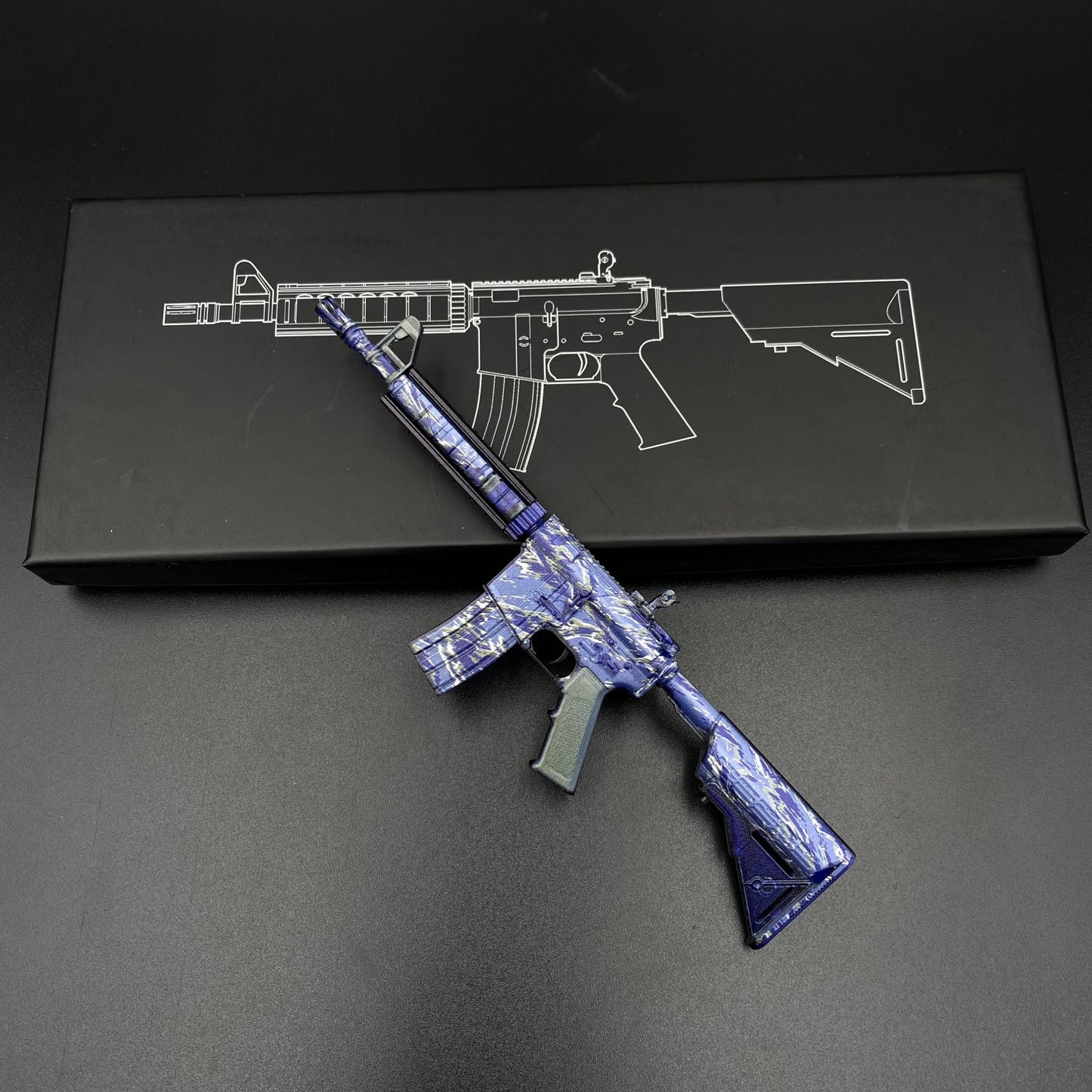 Metal Tiny CS M4A4 Naval Shred Camo Gun Miniature For Collection