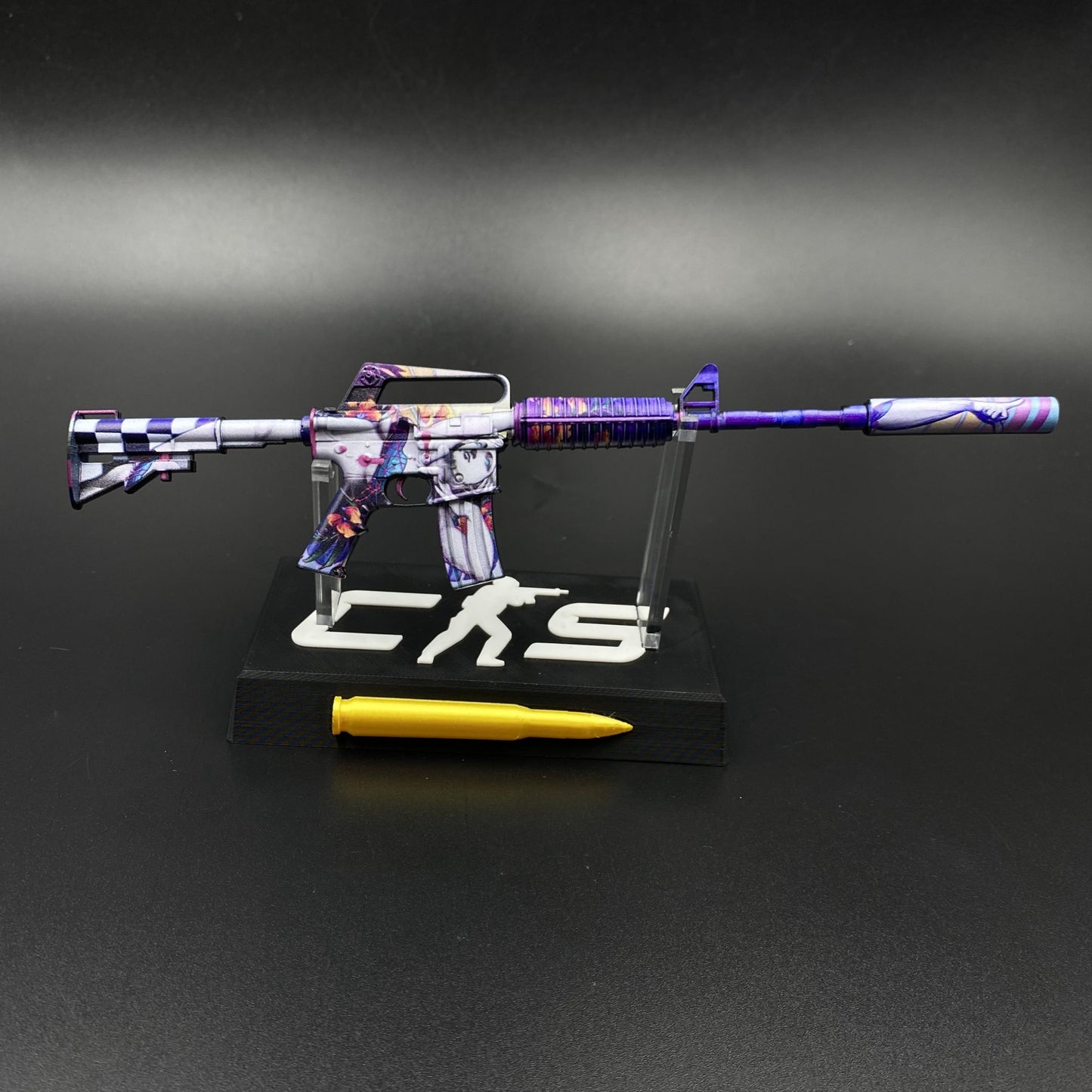 CS M4A1‑S Vaporwave Metal Tiny Gun Replica for Collectible