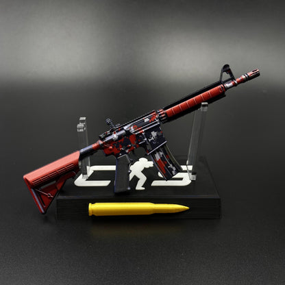 Hot Game Skin CS M4A4 Red DDPAT Gun Miniature Collection