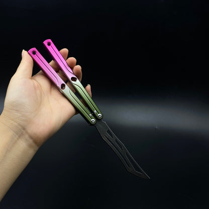 CNC Gradient Balisong Butterfly Knife Trainer Collectible Display Ornament