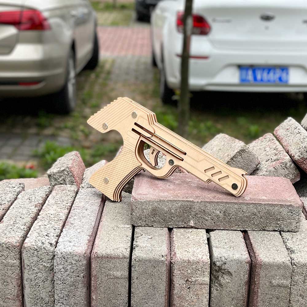 DIY 3D Semi-auto Rubber Band Pistol Model Kit