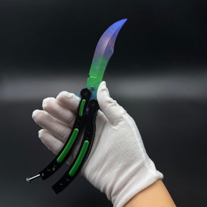 CS Butterfly Knife Gamma Doppler Unsharpened Balisong Trainer
