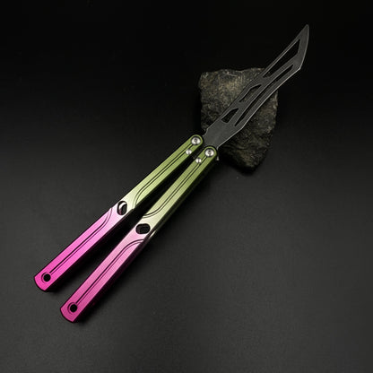 CNC Gradient Balisong Butterfly Knife Trainer Collectible Display Ornament