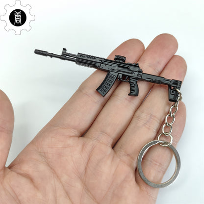 Metal AK308 Mini Game Gun Model Keychain