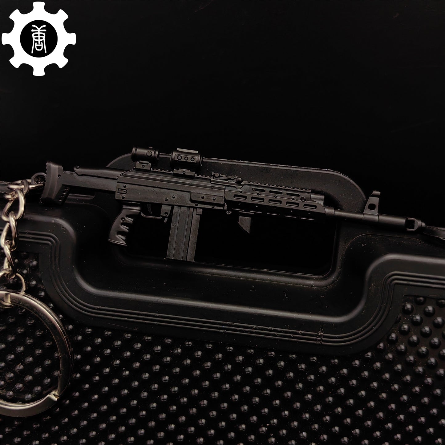 Metal AK308 Mini Gun Model Keychain Backpack Pendant