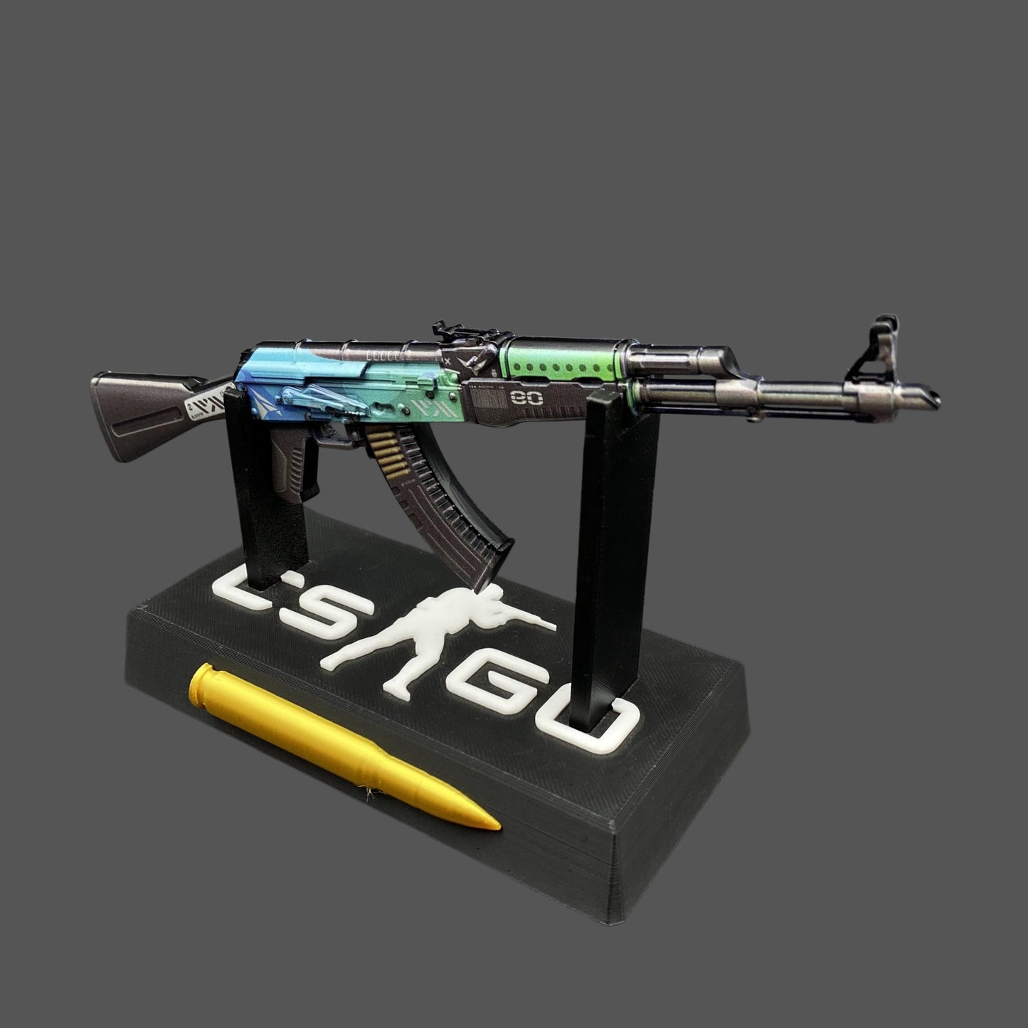 Tiny CS2 AK47 Ice Coaled Gun Miniature Metal Replica For Display