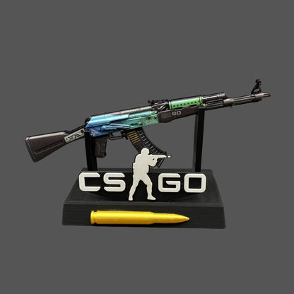 Tiny CS2 AK47 Ice Coaled Gun Miniature Metal Replica For Display