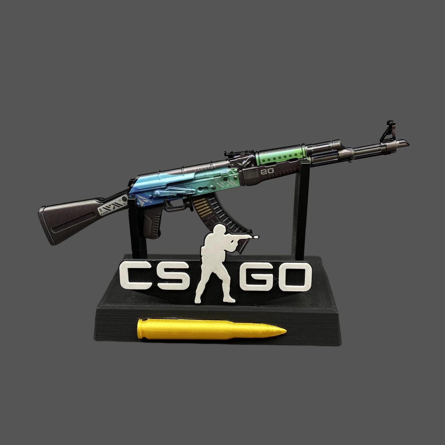 Tiny CS2 AK47 Ice Coaled Gun Miniature Metal Replica For Display