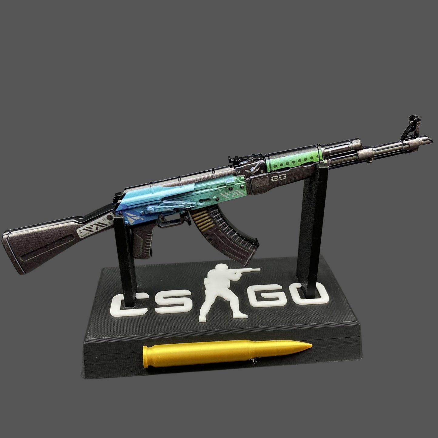 Tiny CS2 AK47 Ice Coaled Gun Miniature Metal Replica For Display