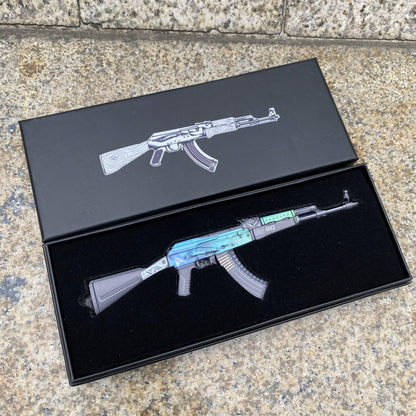 Tiny CS2 AK47 Ice Coaled Gun Miniature Metal Replica For Display