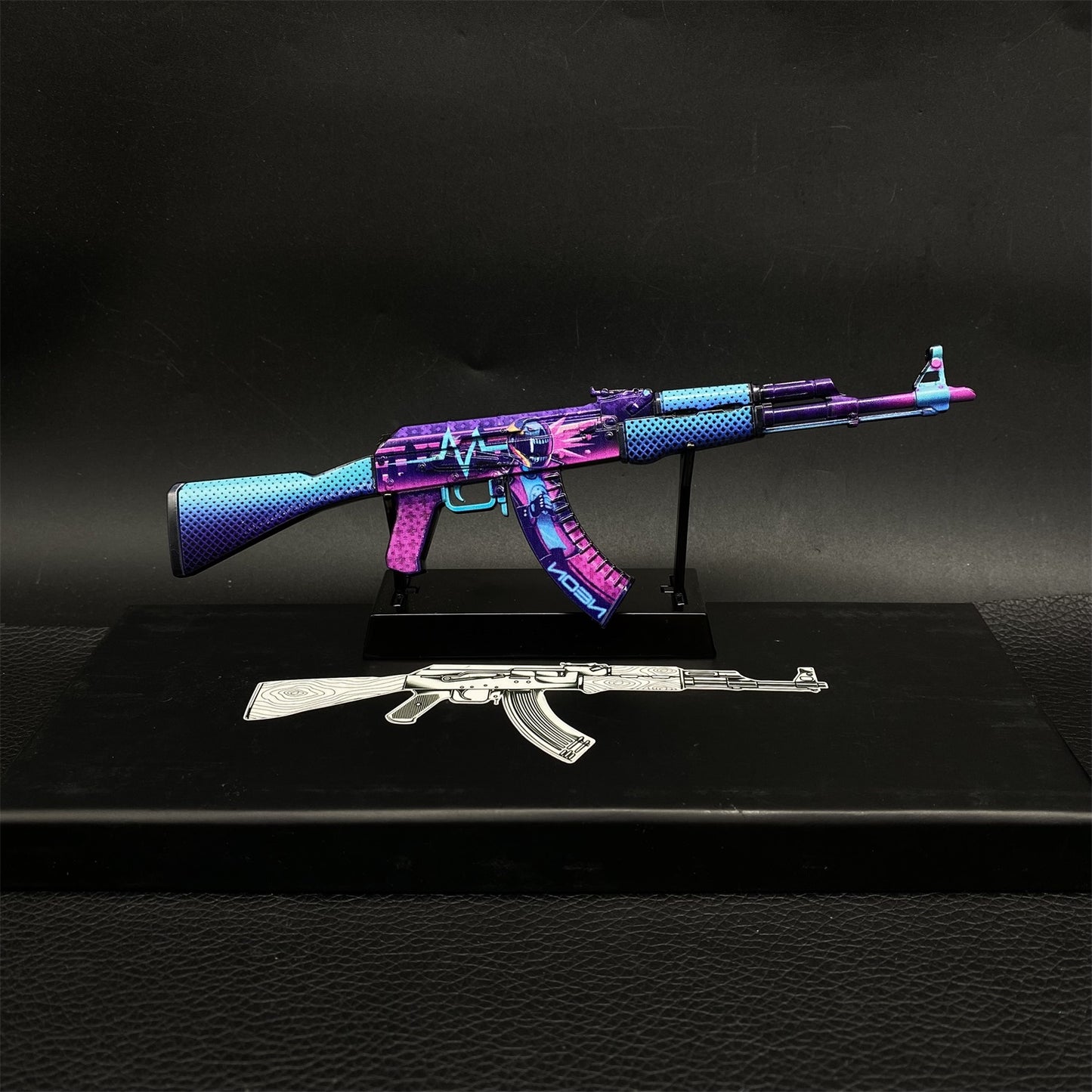 AK47 Neon Rider Case Hardened AK47 Vulcan Metal Gun Miniature