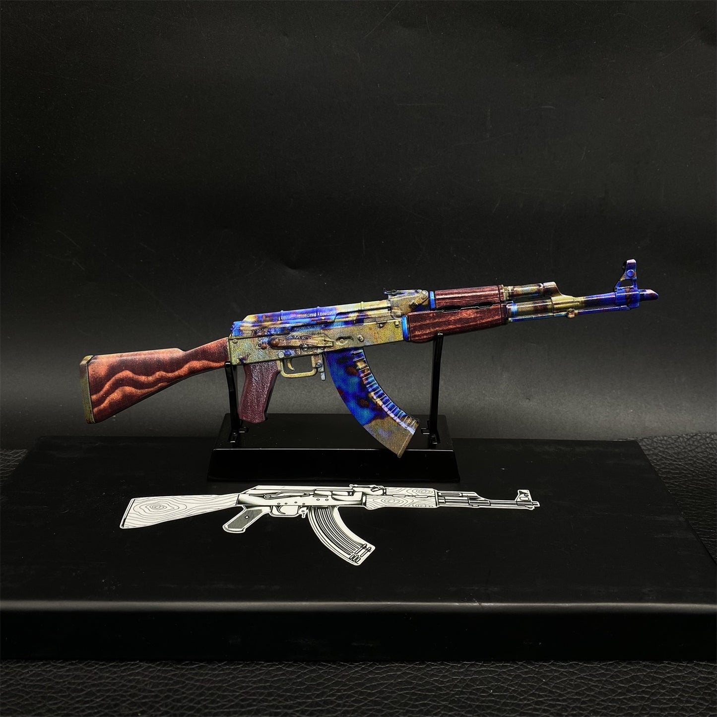 AK47 Neon Rider Case Hardened AK47 Vulcan Metal Gun Miniature