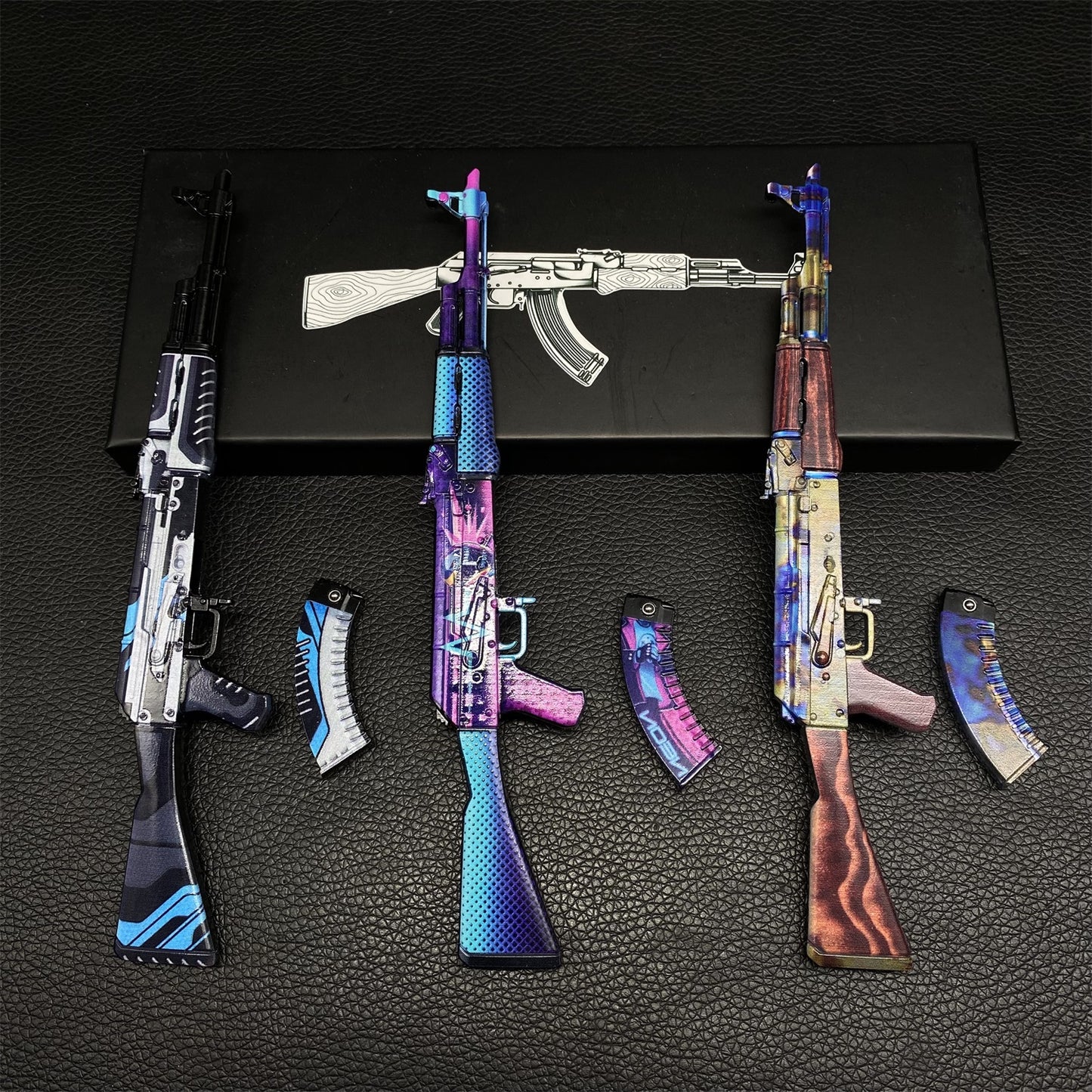 AK47 Neon Rider Case Hardened AK47 Vulcan Metal Gun Miniature