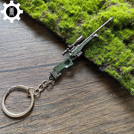 Mini AWM Sniper Rifle Metal Keychain