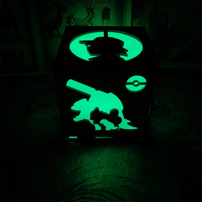 Anime Cute Pet Inspired Wood Cube Light Desk Decor