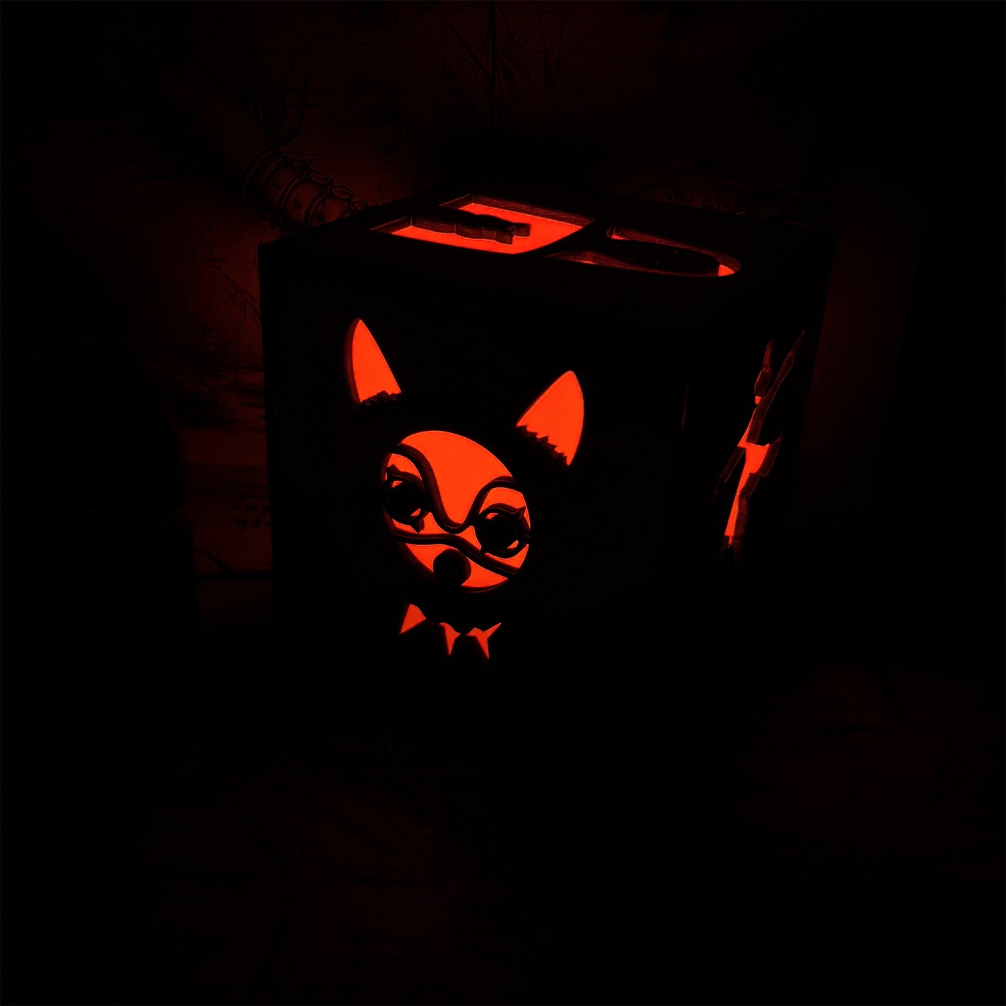 Anime-Inspired Wooden Lamp Desk Decor