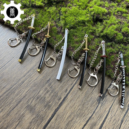 Japanese Anime Katana Tiny Metal Keychains