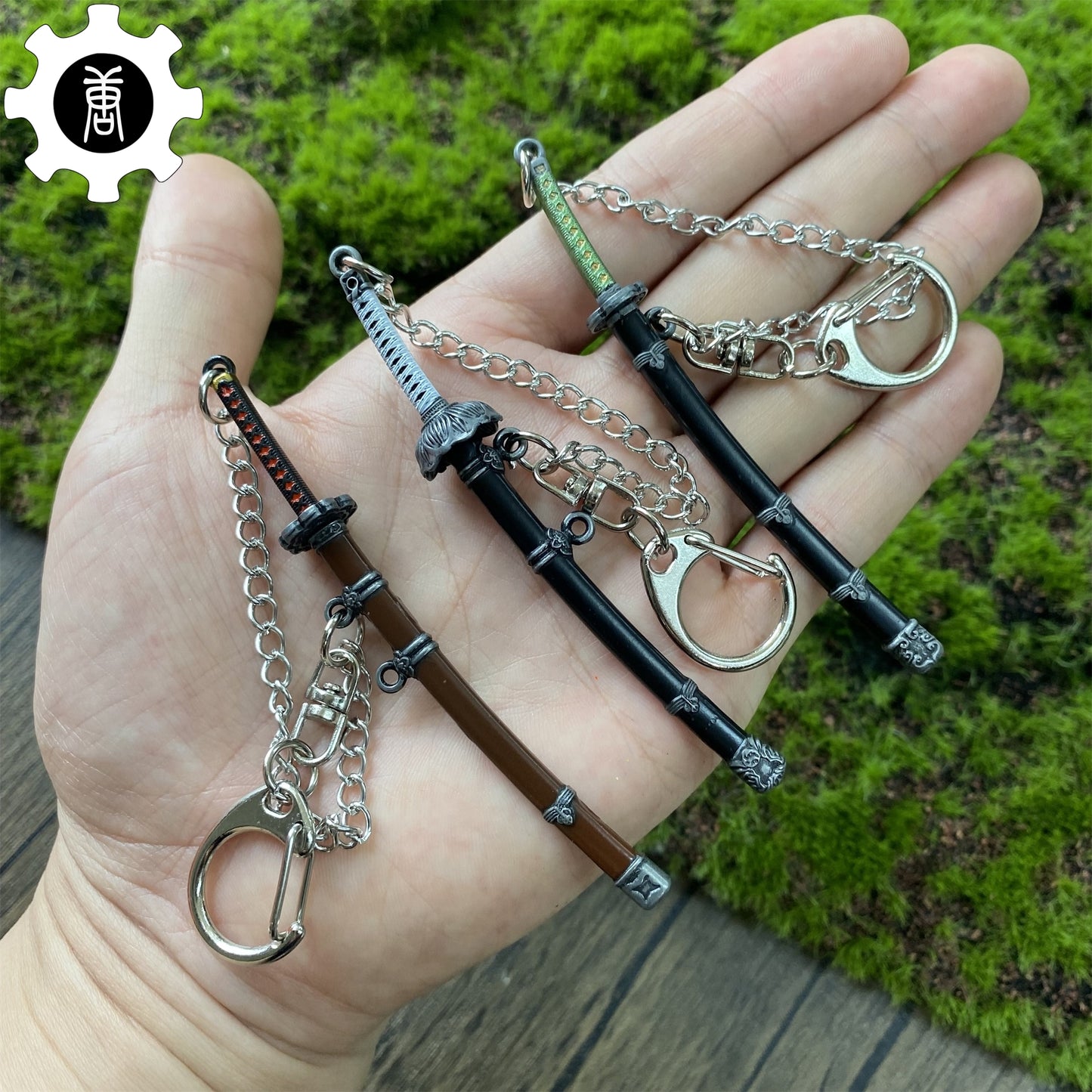 Japanese Anime katana Metal keychain 3 In 1 Pack