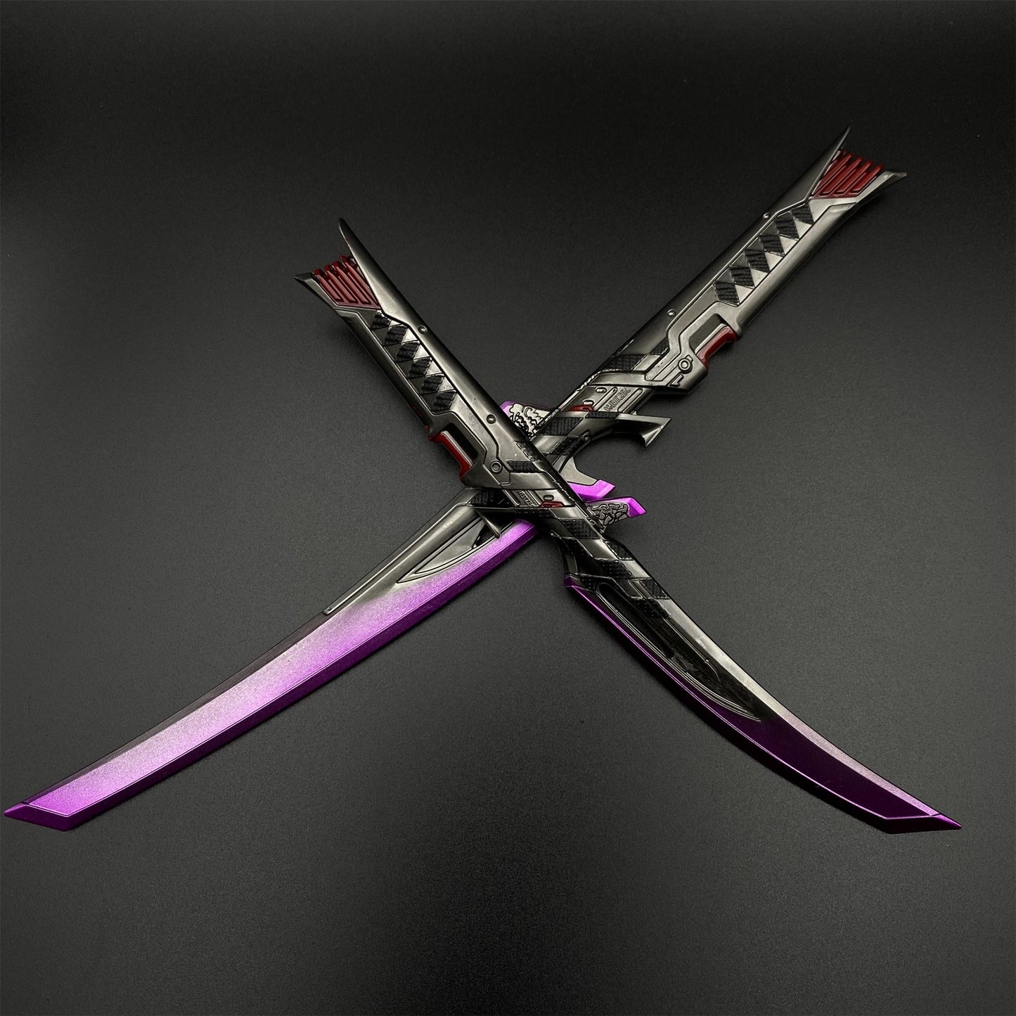 Metal Dual Katana Deadly Duet Replica - Dull Blade Miniature