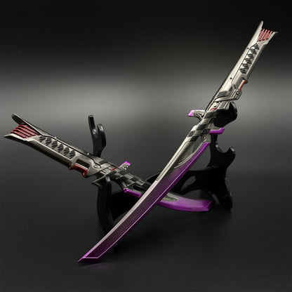 Metal Dual Katana Deadly Duet Replica - Dull Blade Miniature