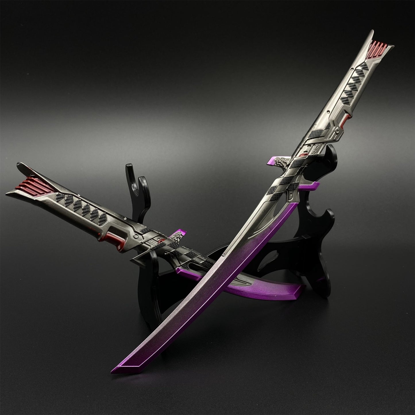 Metal Dual Katana Deadly Duet Replica - Dull Blade Miniature