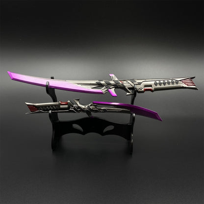 Metal Dual Katana Deadly Duet Replica - Dull Blade Miniature