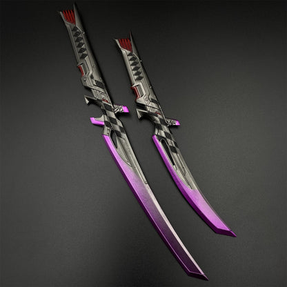 Metal Dual Katana Deadly Duet Replica - Dull Blade Miniature