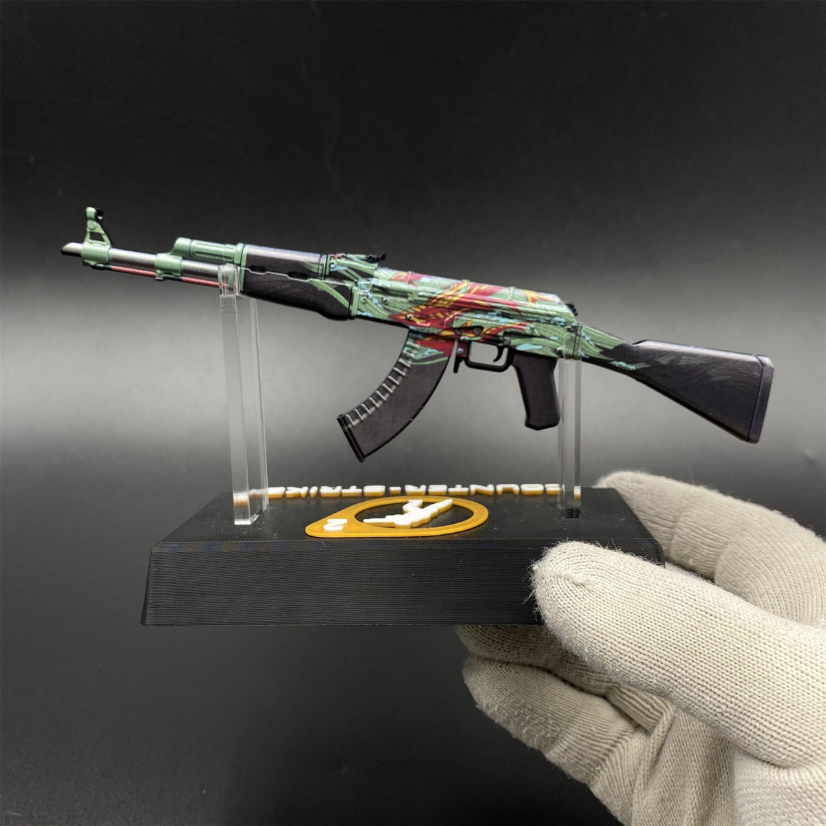Tiny Gun AK47 Aquamarine Revenge Metal Miniature For Collection