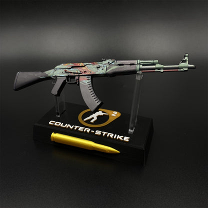 Tiny Gun AK47 Aquamarine Revenge Metal Miniature For Collection