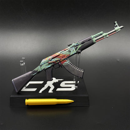 Tiny Gun AK47 Aquamarine Revenge Metal Miniature For Collection