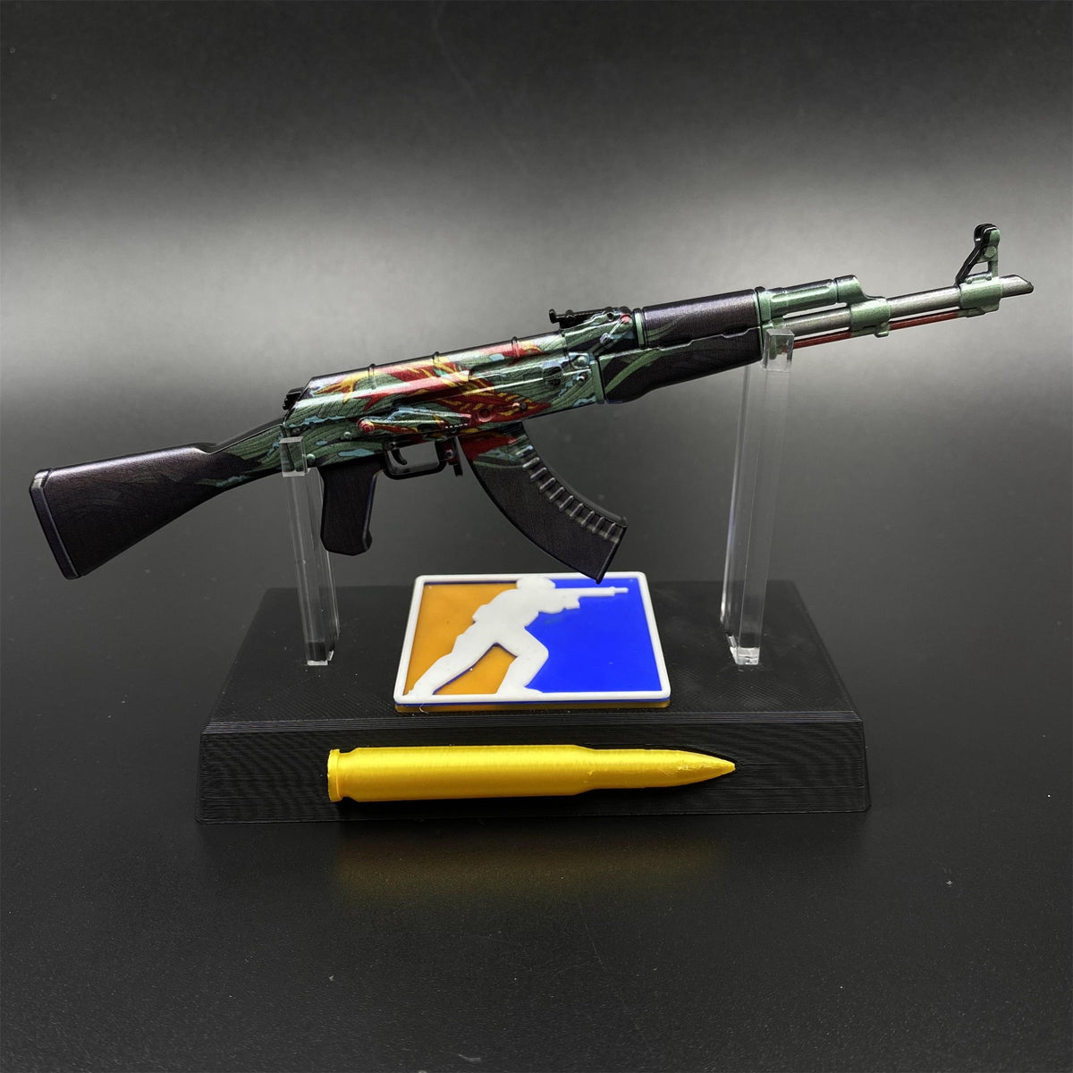 Tiny Gun AK47 Aquamarine Revenge Metal Miniature For Collection