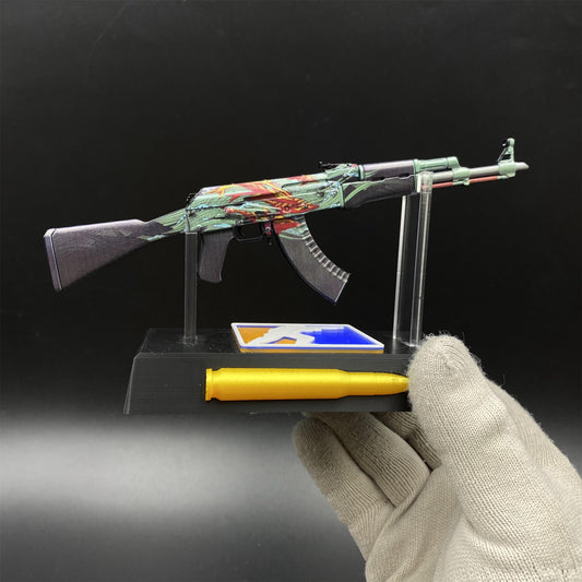 Tiny Gun AK47 Aquamarine Revenge Metal Miniature For Collection