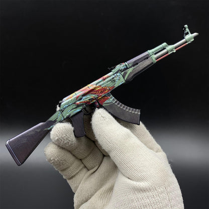 Tiny Gun AK47 Aquamarine Revenge Metal Miniature For Collection