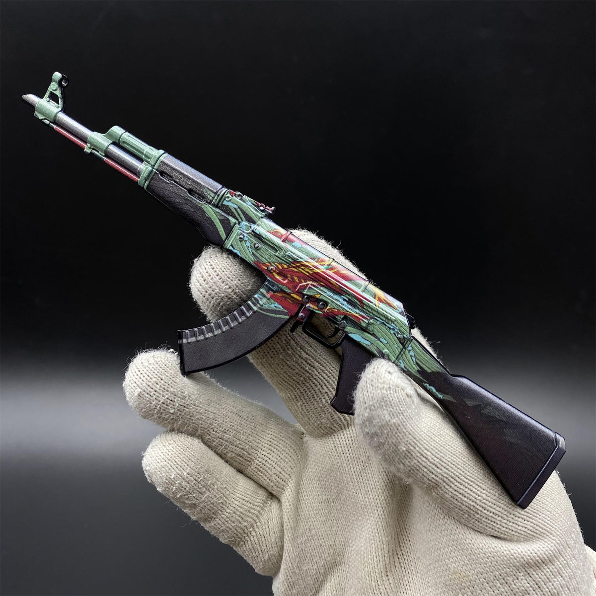 Tiny Gun AK47 Aquamarine Revenge Metal Miniature For Collection