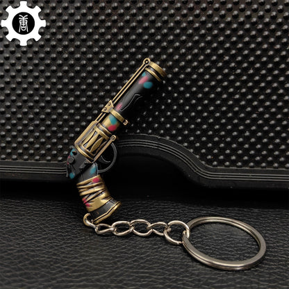 Val Metal Arcane Sheriff Gun Keychain Backpack Pendant