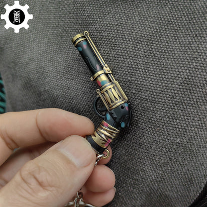 Val Metal Arcane Sheriff Gun Keychain Backpack Pendant