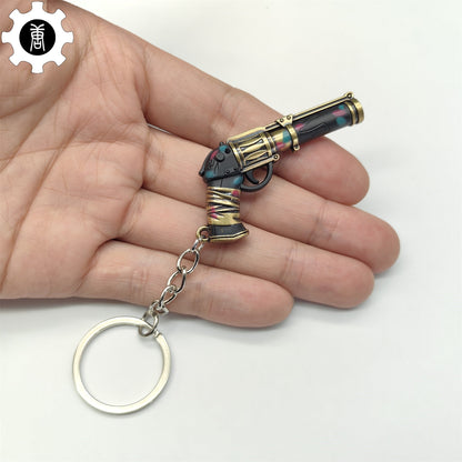 Val Metal Arcane Sheriff Gun Keychain Backpack Pendant