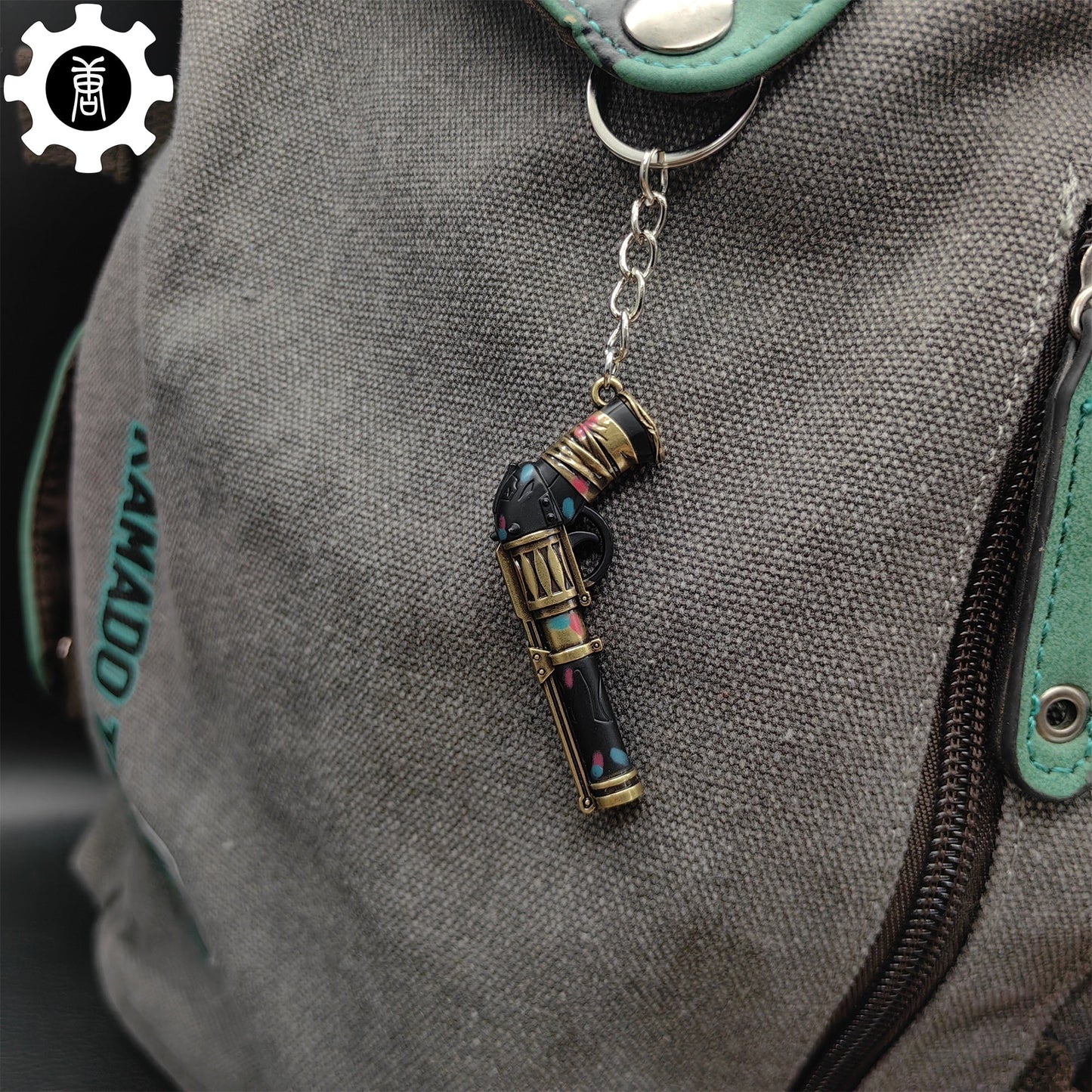 Val Metal Arcane Sheriff Gun Keychain Backpack Pendant