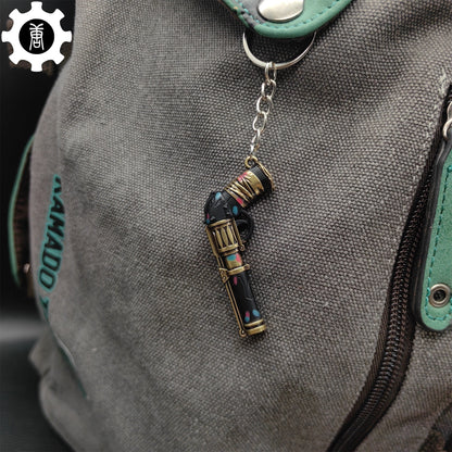 Val Metal Arcane Sheriff Gun Keychain Backpack Pendant