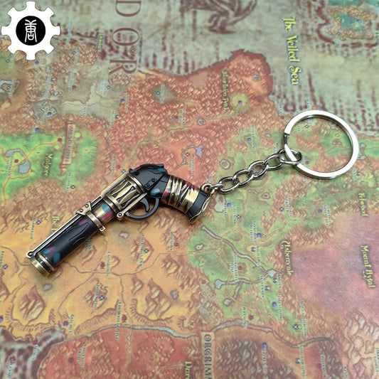 Val Metal Arcane Sheriff Gun Keychain Backpack Pendant