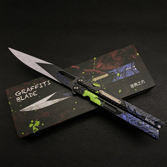 Graffiti Blade Butterfly Knife Metal Replica
