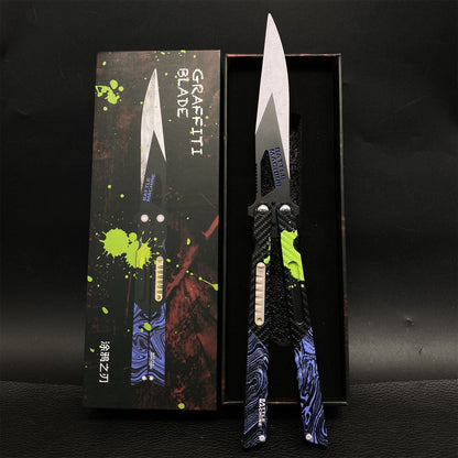 Graffiti Blade Butterfly Knife Metal Replica