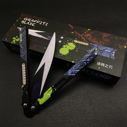 Graffiti Blade Butterfly Knife Metal Replica