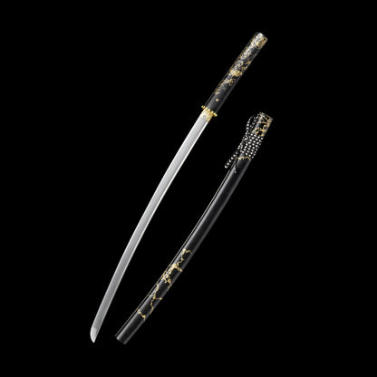GOY Atsu Katana Damascus Steel Forged Gilded Dawn Gilded Night Samurai Sword
